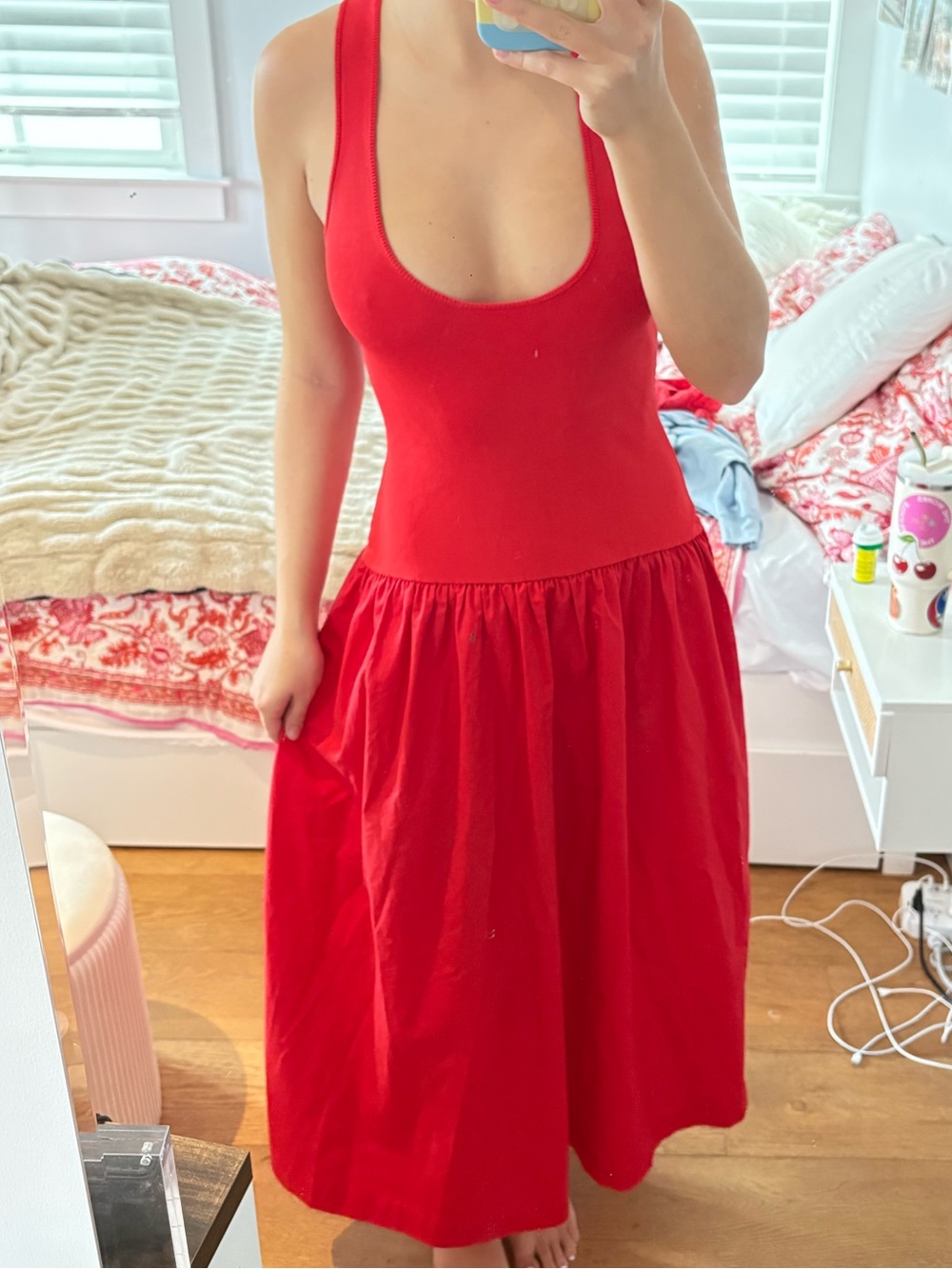 Women’s Red Scoop Neck Maxi Dress